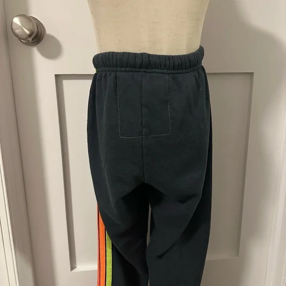 Aviator Nation Charcoal Joggers with Rainbow Stripes - Picture 5 of 6